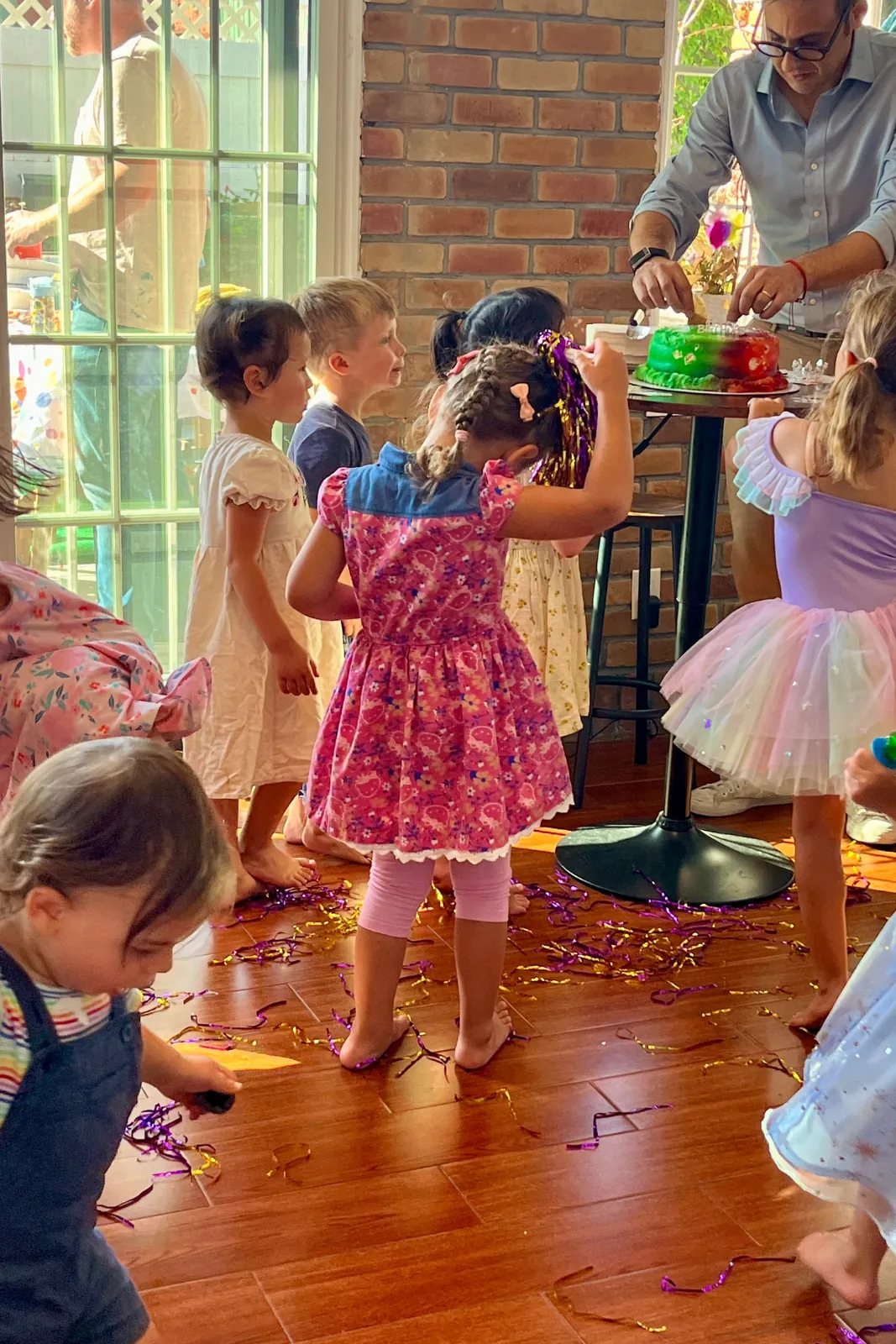Kids dancing at a birthday party