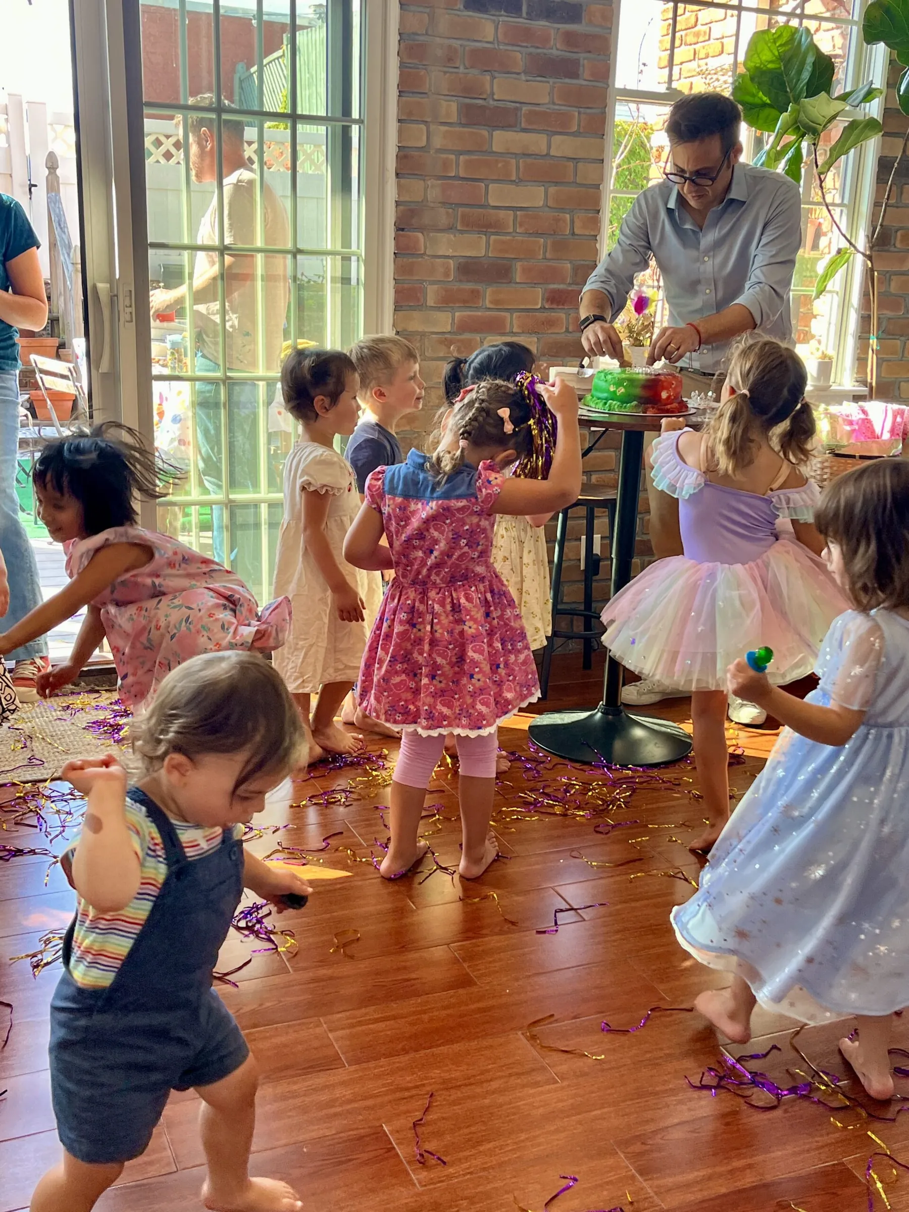 Kids dancing at a birthday party