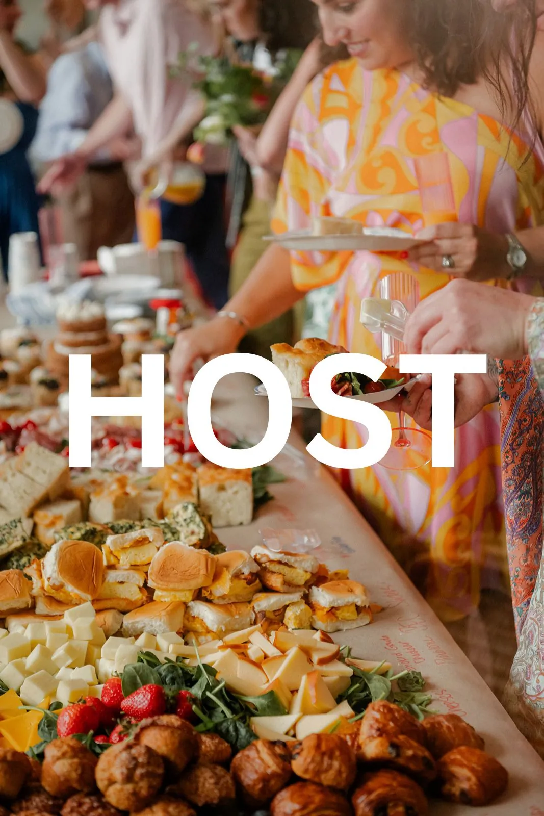 Buffet of sliders and croissants for a hosted celebration