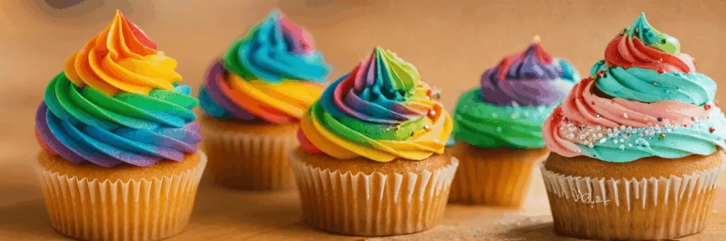 Rainbow cupcakes (Rainbows theme)