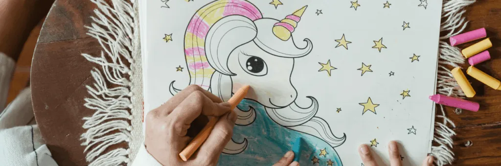 Unicorn coloring page (Unicorns theme)
