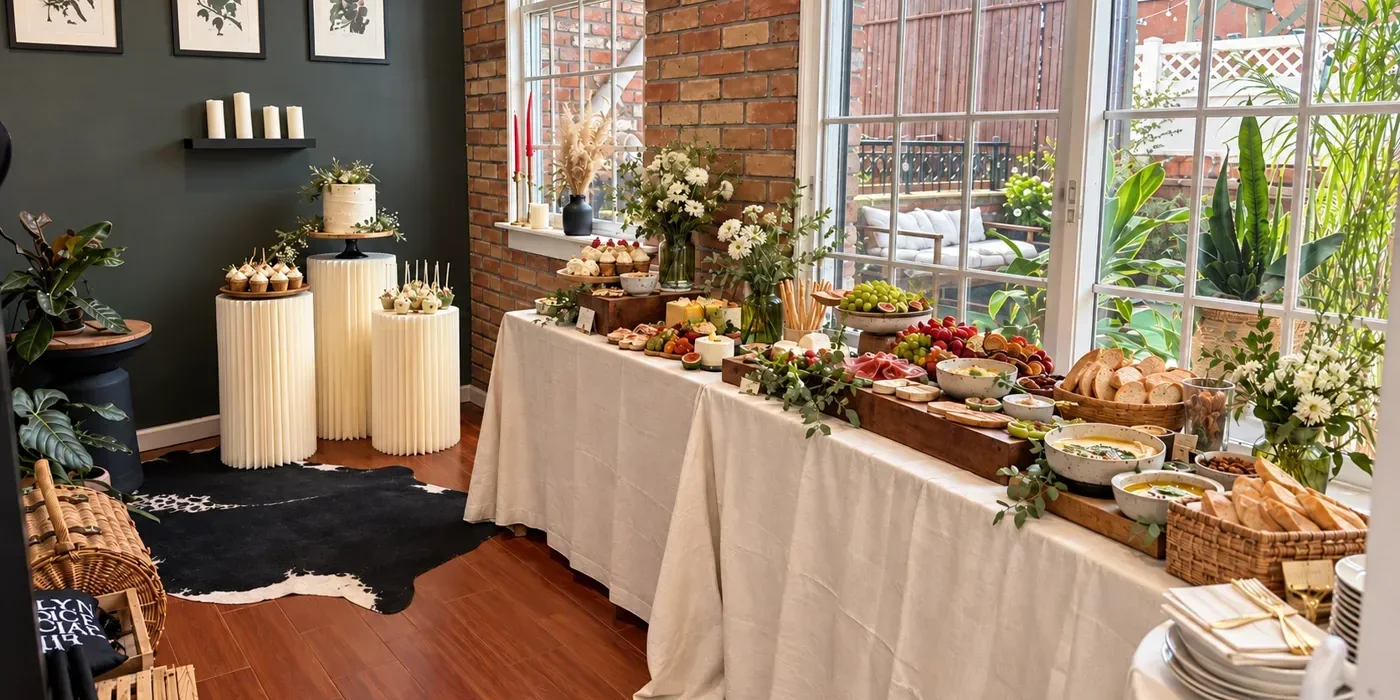 Food and drinks served in the cube at Green Boutique